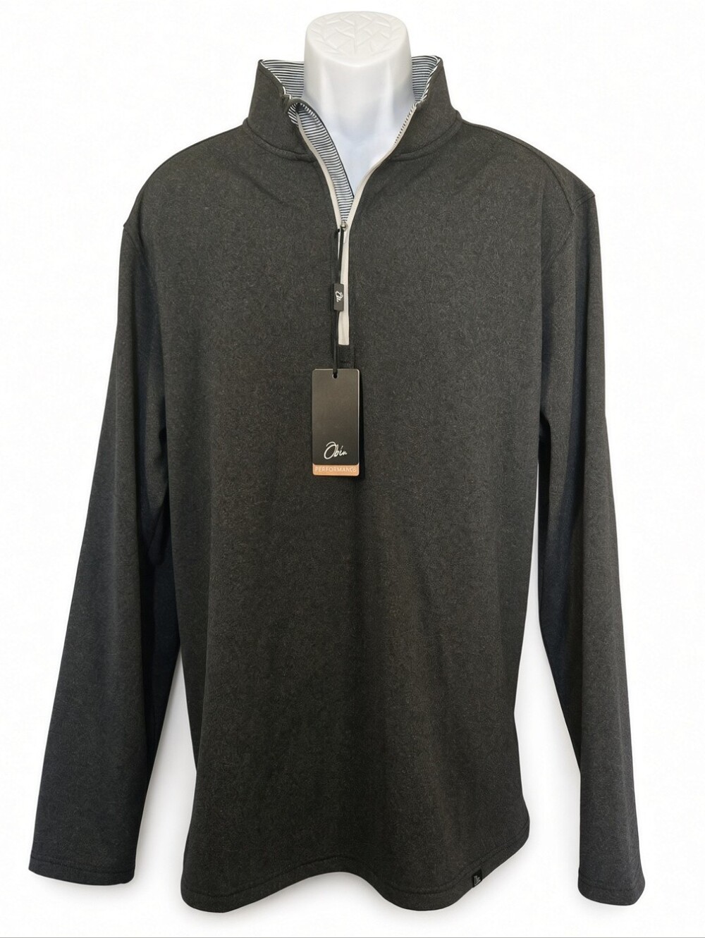 Obla Performance Pullover Charcoal Black XL NWT UPF 50+